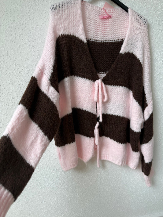 Cardigan mit Schleifen rosa