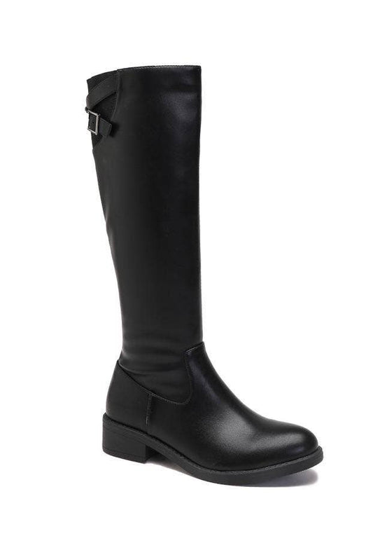 Klassische flache Stiefel schwarz
