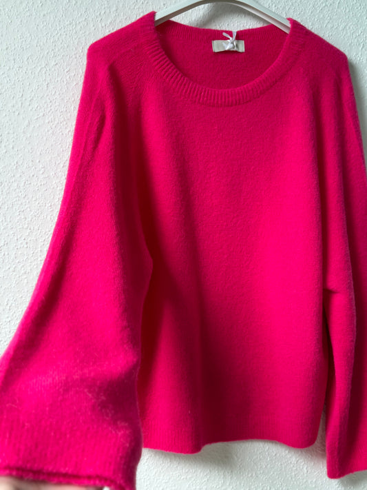 Weicher Rundhals Pulli pink