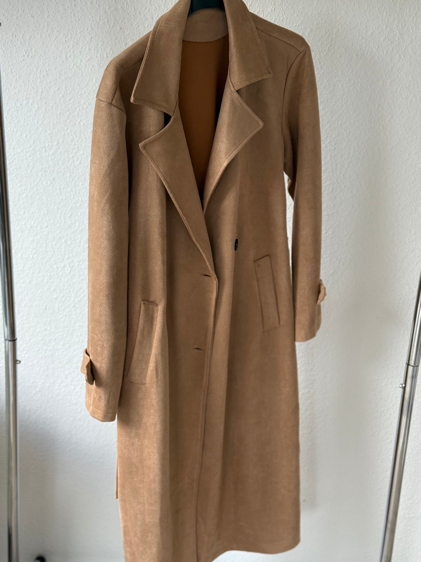 Trenchcoat in Wildlederoptik