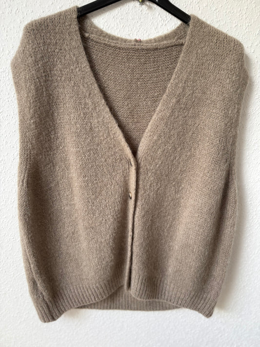 Weste Cardigan zum Knöpfen Taupe