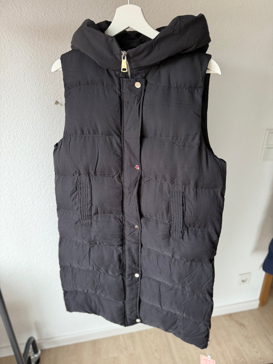 Long Steppweste schwarz
