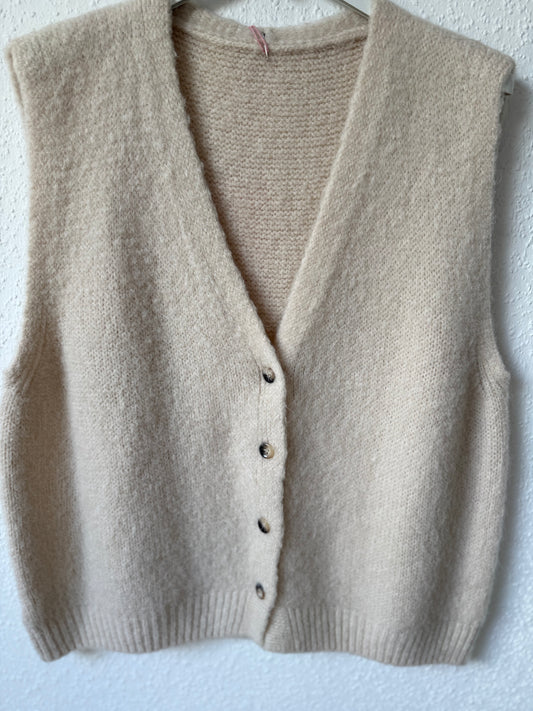 Weste Cardigan zum Knöpfen beige