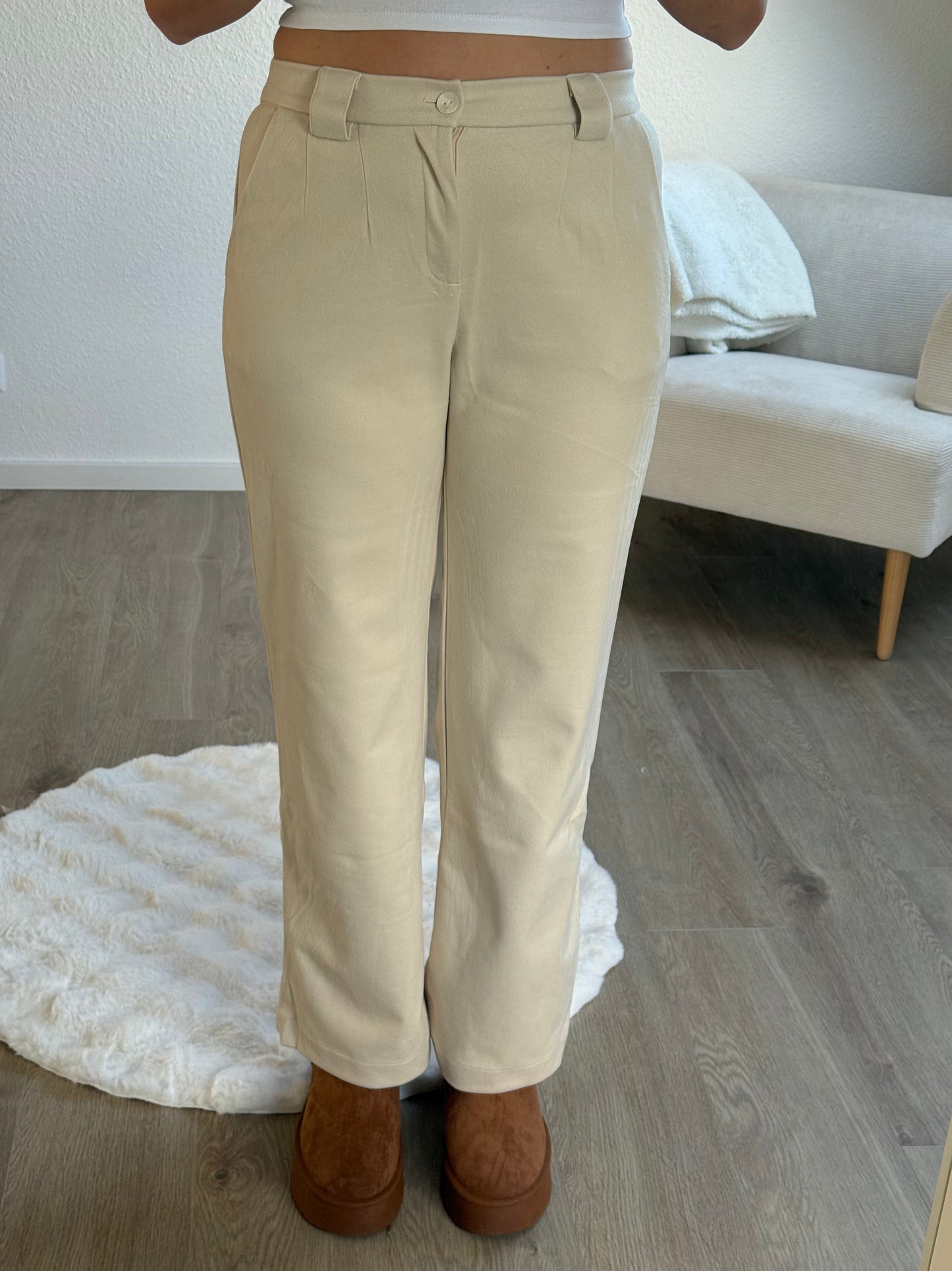 Stoffhose Beige