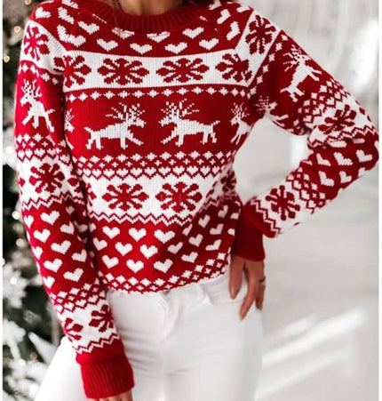 Weihnachtspullover – Modell 1867: Weiß / Eine Größe