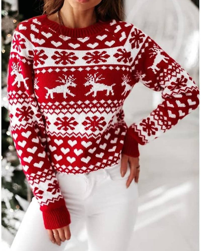 Weihnachtspullover – Modell 1867: Weiß / Eine Größe