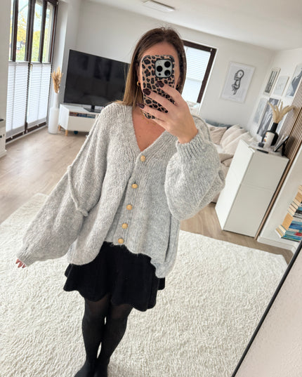 Strickjacke Oversize grau