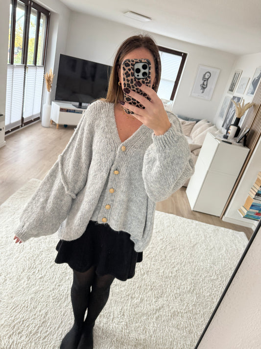 Strickjacke Oversize grau