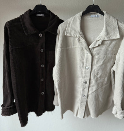 Cord Hemd beige