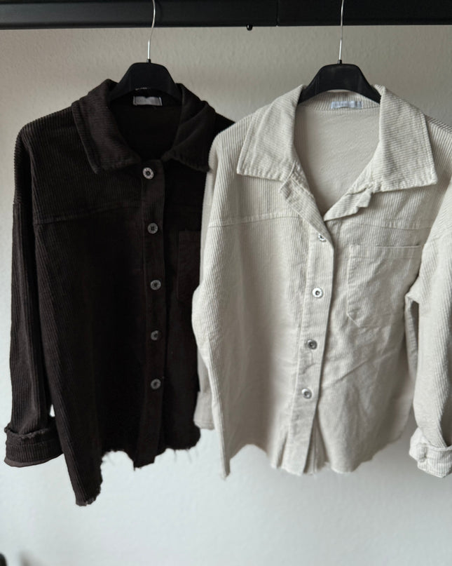 Cord Hemd beige