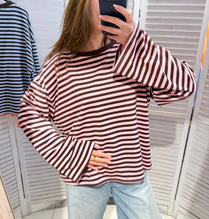 Gestreiftes T-Shirt: Rosa / SIE