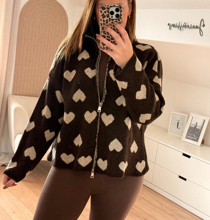 Herzchen Strickjacke
