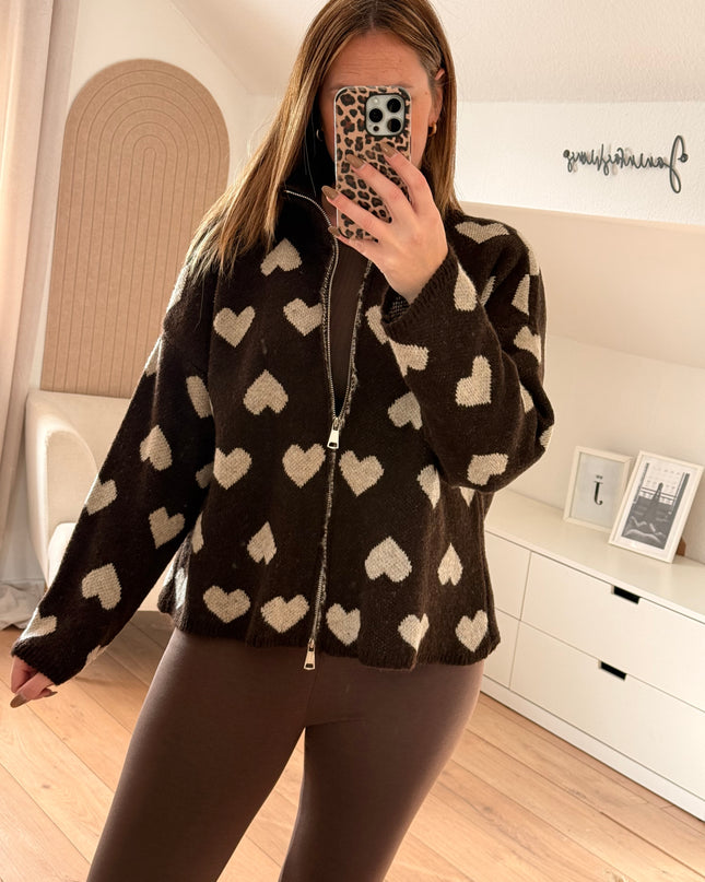 Herzchen Strickjacke