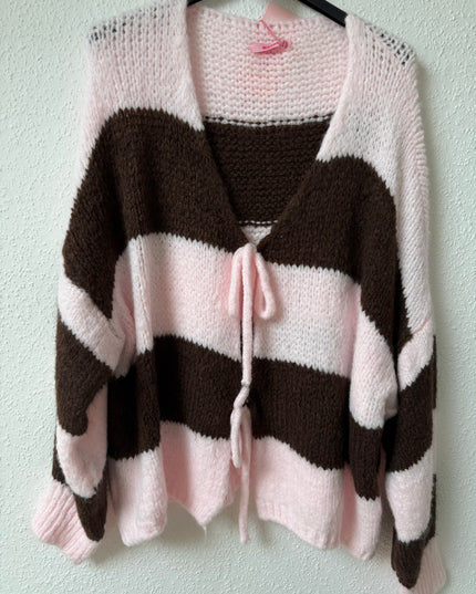 Cardigan mit Schleifen rosa