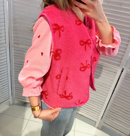 Weste mit Schleifenmuster: Rose / TU
