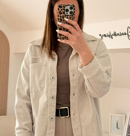 Cord Hemd beige