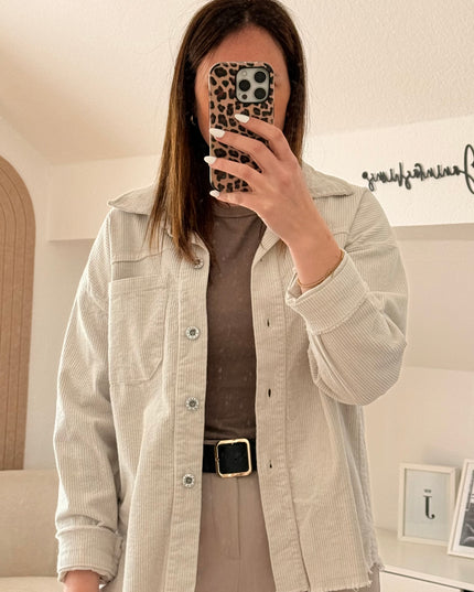 Cord Hemd beige
