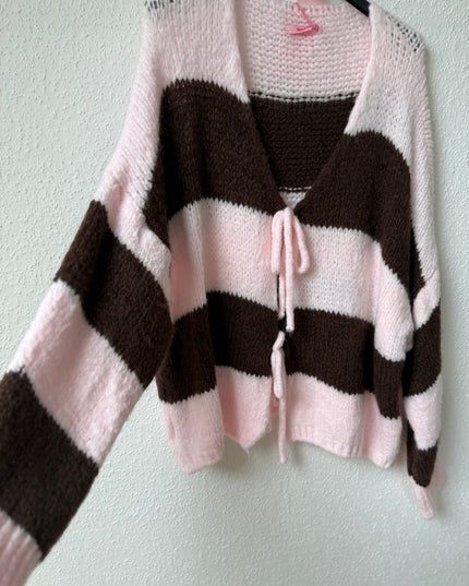 Cardigan mit Schleifen rosa