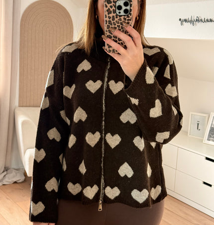 Herzchen Strickjacke