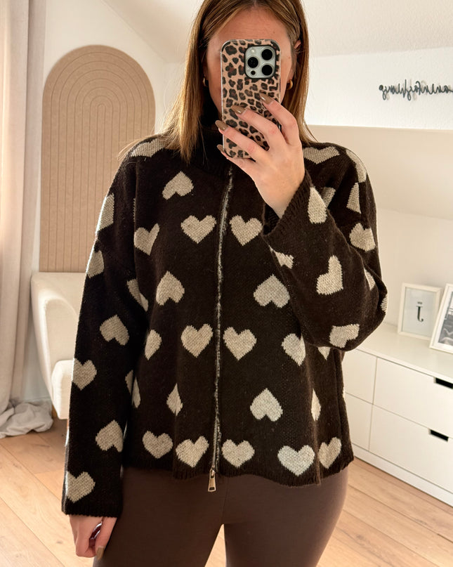 Herzchen Strickjacke