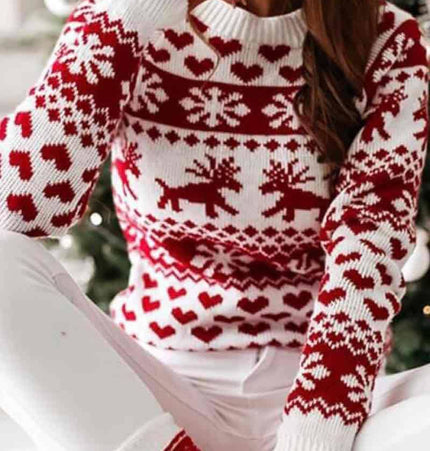 Weihnachtspullover – Modell 1867: Weiß / Eine Größe