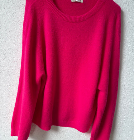 Weicher Alpaka Rundhals Pulli pink