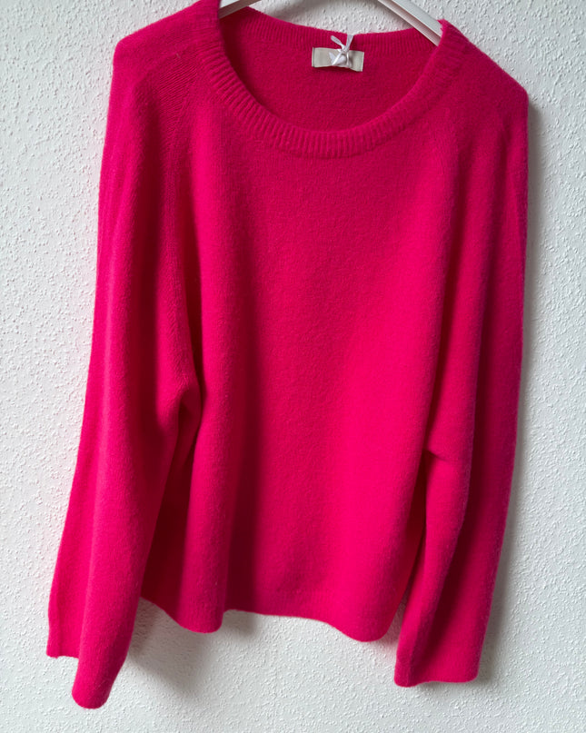 Weicher Rundhals Pulli pink