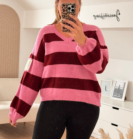 Gestreifter Strickpullover