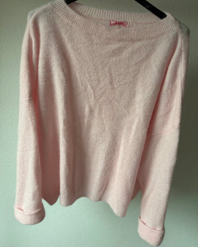 Weicher Pullover ,,Baby Alpaca“ Umschlagarm rosa