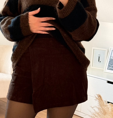 Skort aus Cord schokobraun