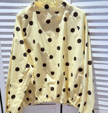 Locker sitzende gepunktete Baumwolljacke: Gelb / SIE