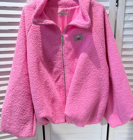 Jacke mit Reißverschluss und Stehkragen: Rosa / SIE