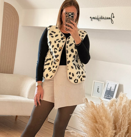 Skort aus Cord beige