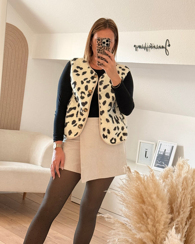 Skort aus Cord beige