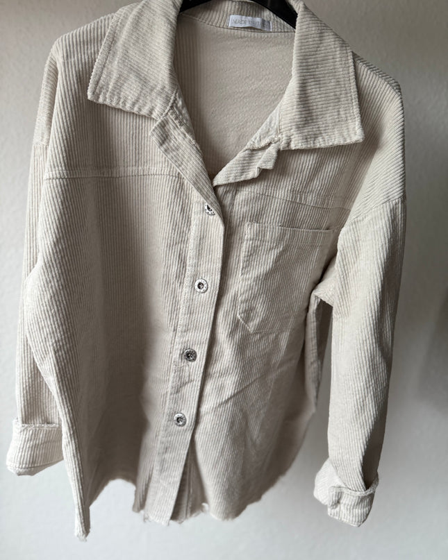 Cord Hemd beige