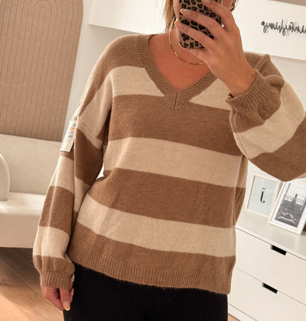 Gestreifter Strickpullover