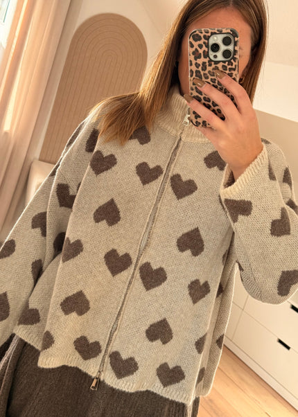 Herzchen Strickjacke