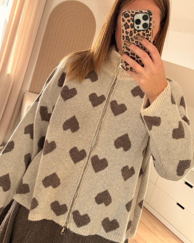 Herzchen Strickjacke