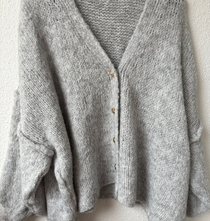 Strickjacke Oversize grau