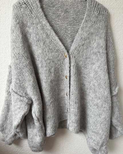 Strickjacke Oversize grau