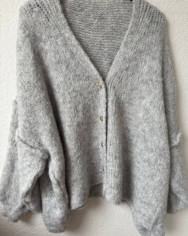 Strickjacke Oversize grau
