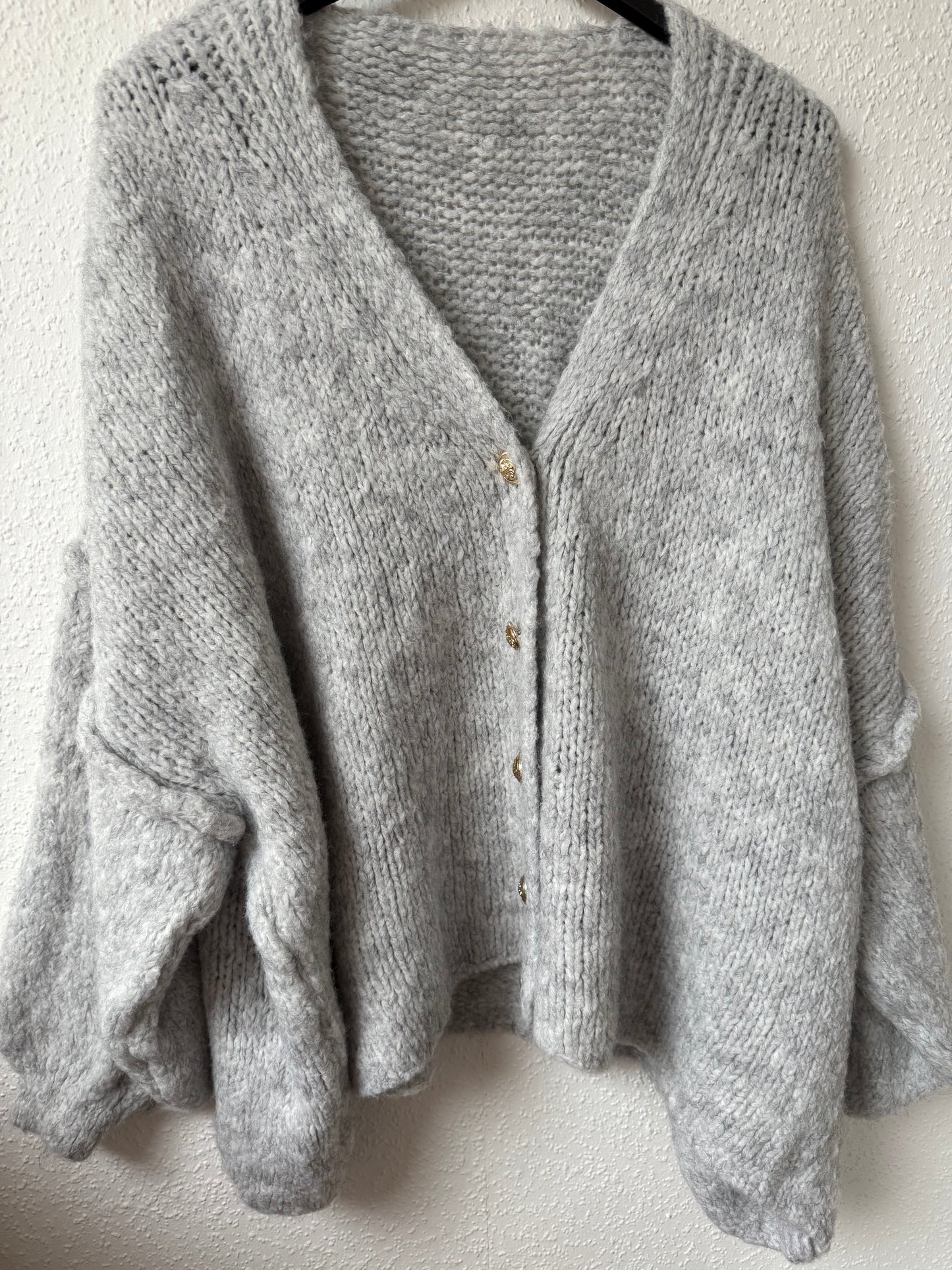 Strickjacke Oversize grau