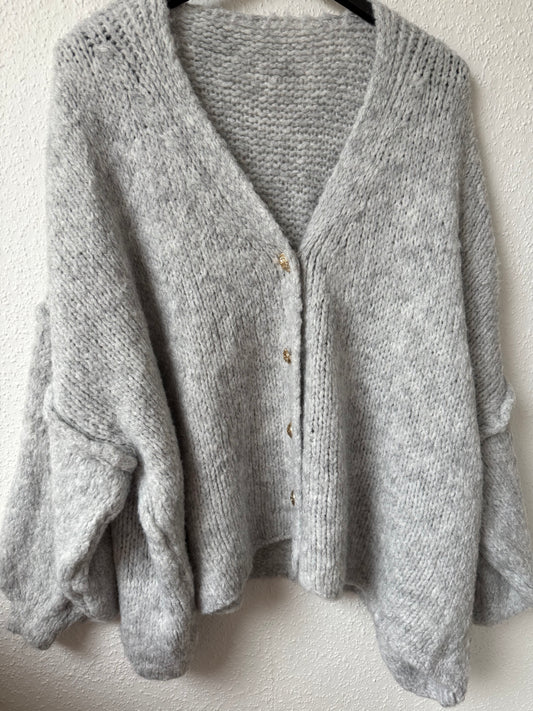 Strickjacke Oversize grau
