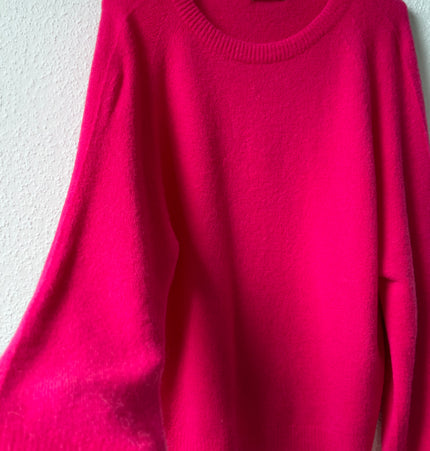 Weicher Alpaka Rundhals Pulli pink