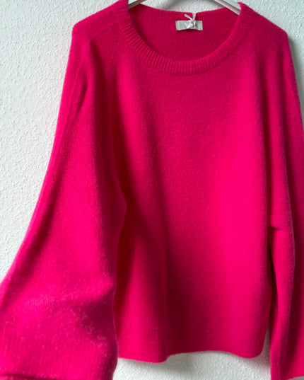 Weicher Rundhals Pulli pink