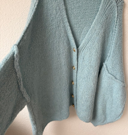 Strickjacke Oversize hellblau