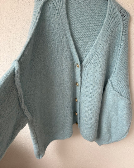 Strickjacke Oversize hellblau