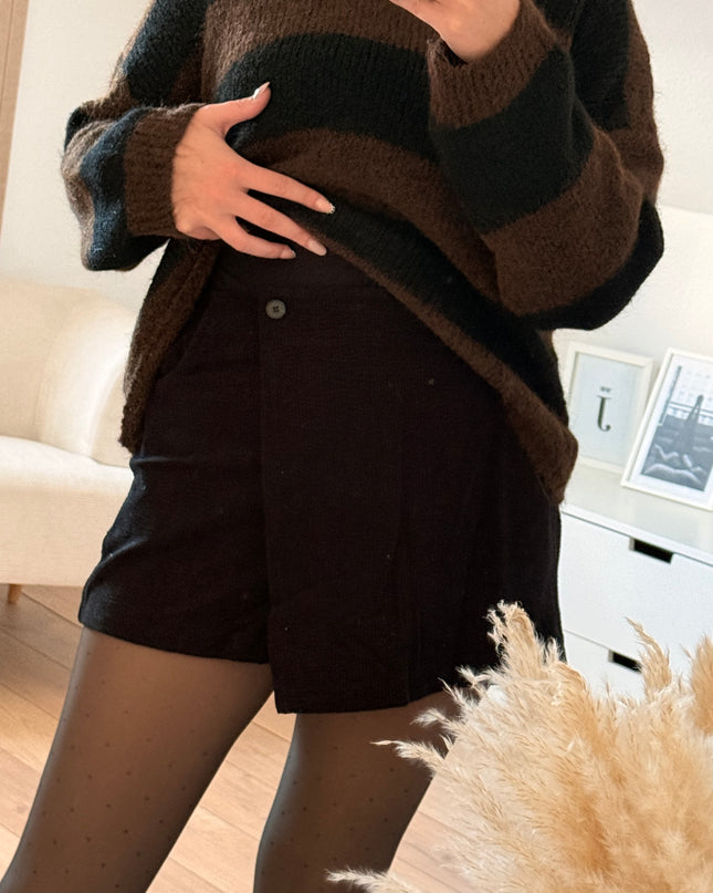 Skort aus Cord schwarz