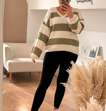 Gestreifter Strickpullover