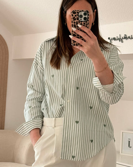 Gestreifte Herzchen-Bluse